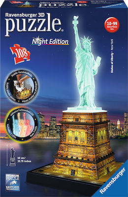 Παζλ 3D 108Τμχ Άγαλμα Της Ελευθερίας Νυχτερινή Έκδοση - 12596