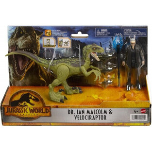 Jurassic World Ανθρωπος & Δεινοσαυρος Σετ Ian Malcolm & Juvenile Baryonyx - HDX46/HGP77