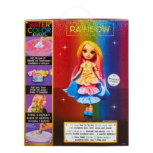 Kούκλα Raibow High Set Watercolor & Create Tie Dye (Καφέ Μάτια) - 507598EUC