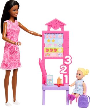Barbie Σετ Επαγγέλματα Mε Παιδάκια - Δασκάλα Μελαχρινά Μαλλιά - JMK17