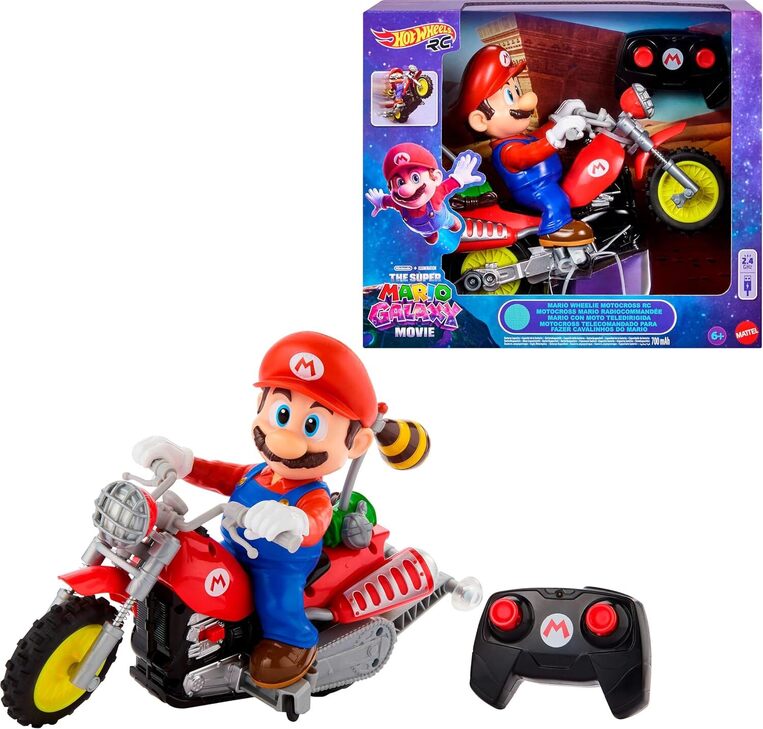 Hot Wheels Mario Wheelie Motocross RCBattery-Powered Vehicle - JML15