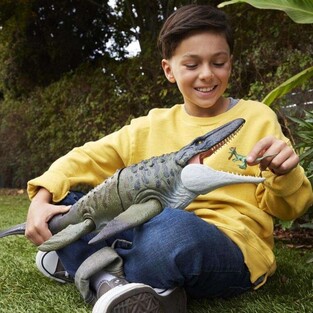 Jurassic World Rebirth Bite N Blast Mosasaurus And Mini Dilophosaurus - JCH00