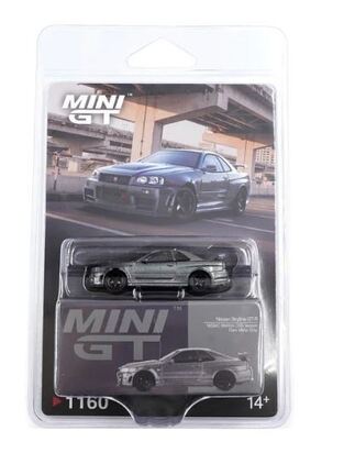 Mini GT - Nissan Skyline GT-R ( R34 ) Dark Metal Gray Nismo CRS 1999 - Scale 1-64 - MGT01160BL