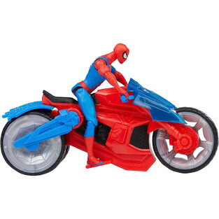 Marvel Spider-Man Web Blast Cycle Kids Playset with Poseable Spider-Man - F6899