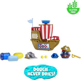 DohKins Clay Pirate Ship Playset & Pirate - 123088EUC