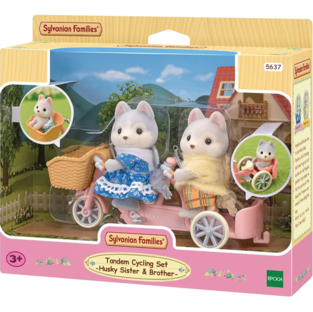 Sylvanian Families Tandem Cycling Set -Husky Sister & Brother - SF5637