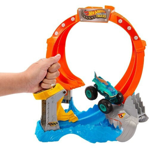 Hot Wheels Monster Trucks - Πίστα Λουπ Με Καρχαρια - JFR08
