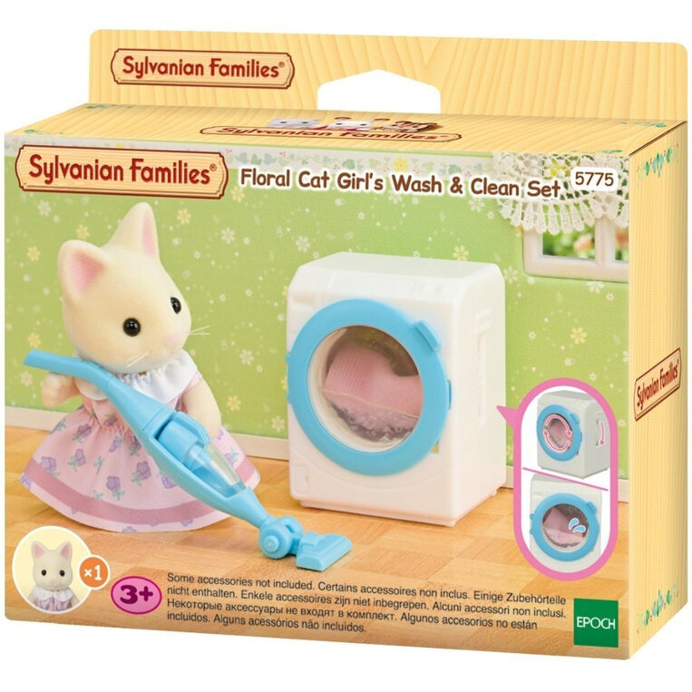 Sylvanian Families Floral Cat Girl's Wash & Clean Set - SF5775
