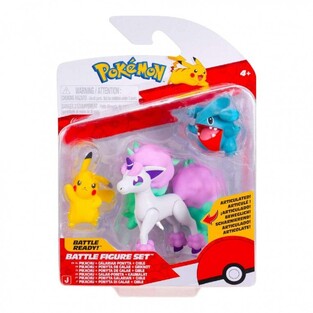 Pokemon 3 Battle Figures Pack Gible, Pikachu & Galarian Ponyta - PKW4097