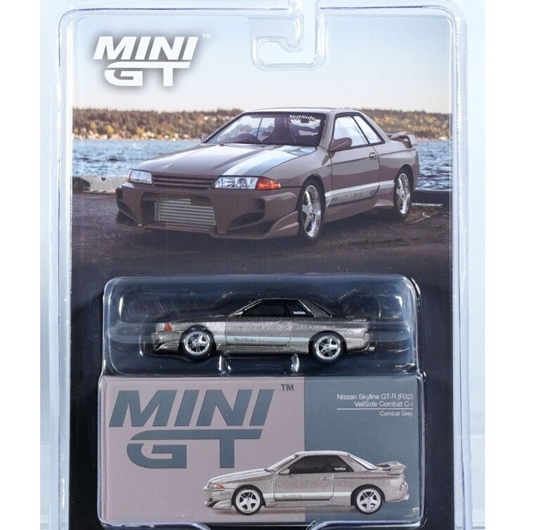 Mini GT Nissan GT-R (R32) Veilside Combat 2011 - Grey - MGT00971-BL