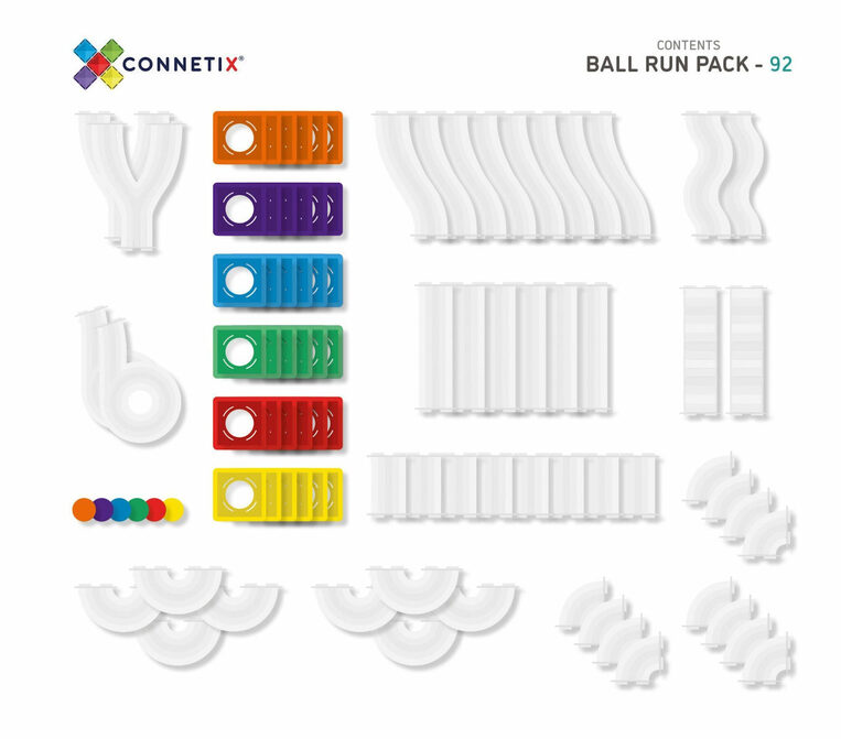 Connetix Ball Run Pack Μαγνητικά Τουβλάκια Κατασκευών 92τμχ - CT-R-00092-BR