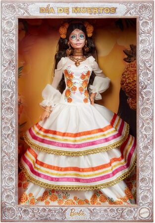 Barbie Signature Doll Día De Muertos In Ruffled Cream Gown - JBJ05