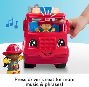 Fisher-Price Little People Musical Fire Truck with 2 Figures - HYR88