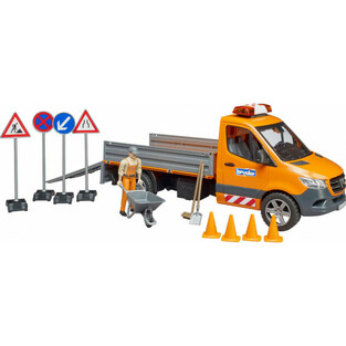 Φορτηγό Mercedes Benz με Εργάτη και Οδοποιητικά Σήματα - BR002677