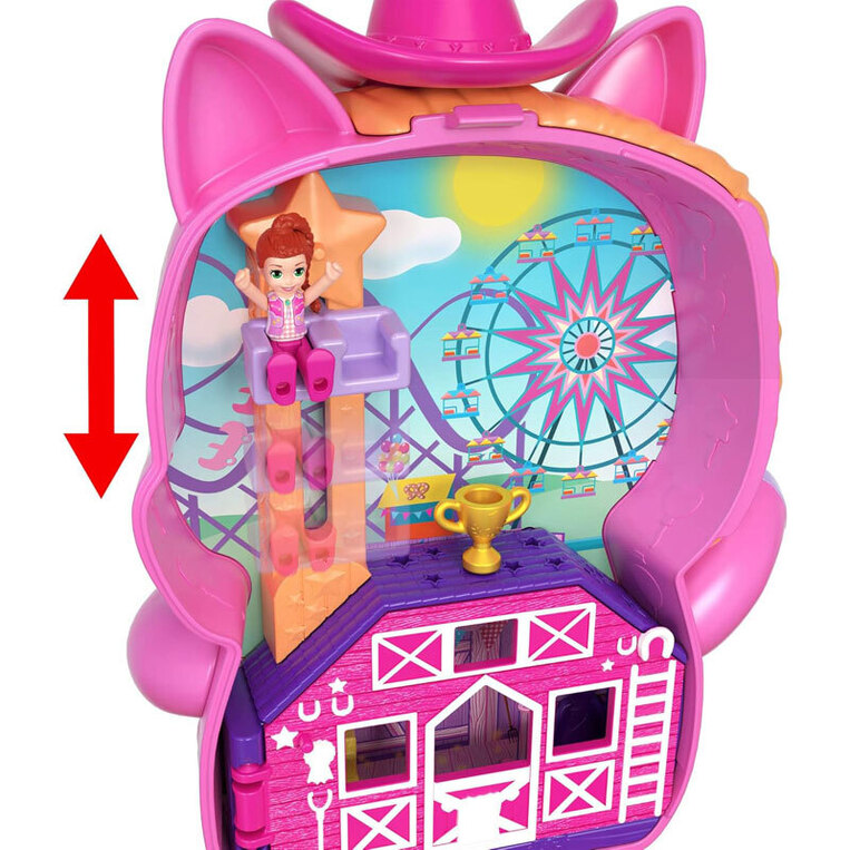 Polly Pocket and Adventures Compact Play Set Pony Rodeo Compact - JCR39