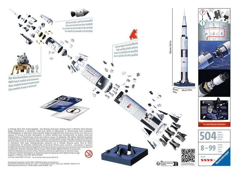 Ravensburger Παζλ 3D Apollo Saturn V 432Τμχ - 05-11545