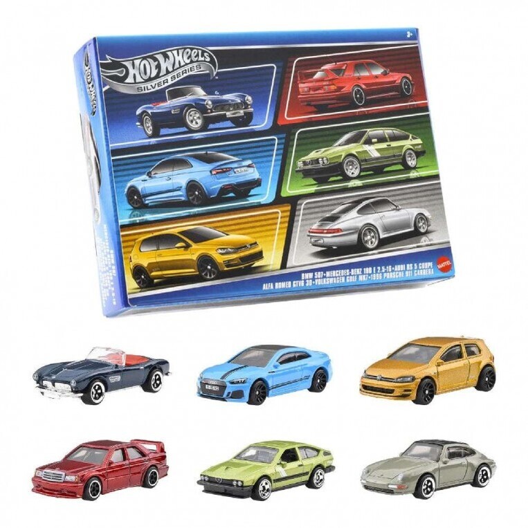 Hot Wheels Silver Series 6-Pack Die-Cast Vehicles Euro Style - JBY79