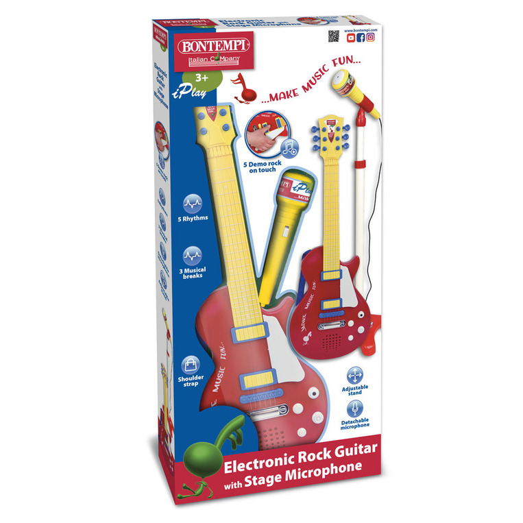 Bontempi Electronic Rock Guitar With Stage Microphone - 245832