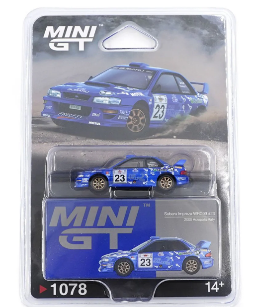 Mini GT Subaru Impreza WRC99 #23 2000 Acropolis Rally - MGT01078BL