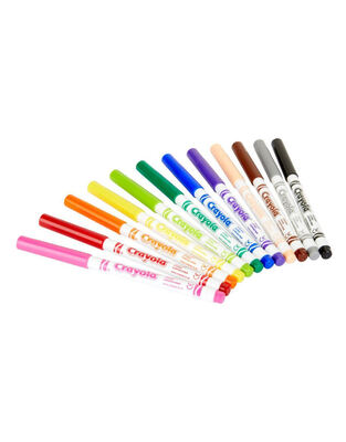 Crayola Supertips Πλενόμενοι Μαρκαδόροι Ζωγραφικής σε 12 Χρώματα - 03.7509