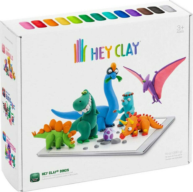 Hey Clay Claymates Δεινόσαυροι Πολύχρωμος Πηλός - 440006