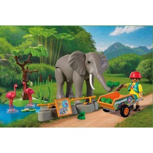 Playmobil Animals And Friends Φροντιστής Ζωολογικού Πάρκου Με Ελέφαντα Και Φλαμίνγκο - 72068