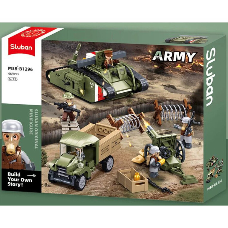 Sluban Army Assault Tank WWII - Mark Vs Set - M38-B1296
