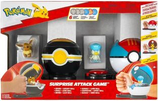 Pokemon Surprise Attack Poke Ball Game with 2 Figures Eevee & Quaxly - PKW4182