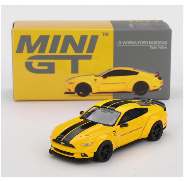 Mini GT 1:64 LB-Works Ford Mustang Triple Yellow - MGT01077RHD