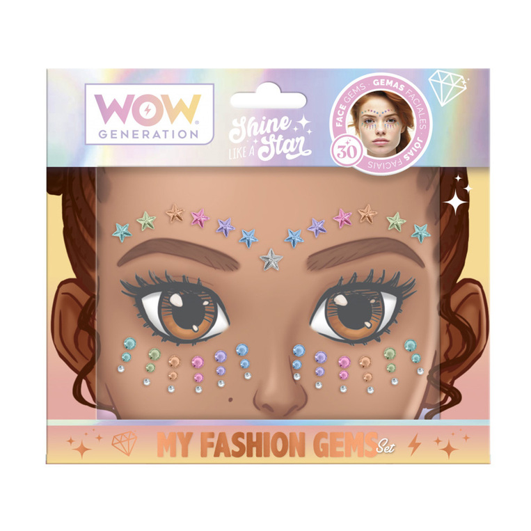WOW Παιδικά Διακοσμητικά Διαμαντάκια Αυτοκόλλητα Προσώπου 2 Σχεδια - WOW00099