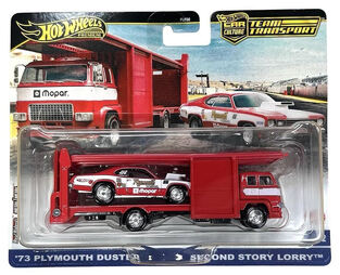 HW Premium Team Transport '73 Plymouth Duster Second Story Lorry - JBM38