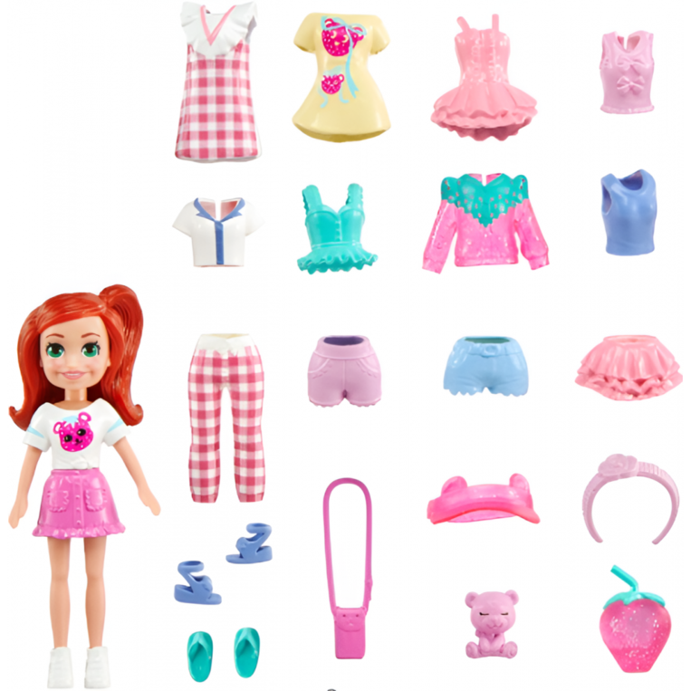 Polly Pocket: Medium Pack - Strawberry Fashion Doll With Pet - JCB22