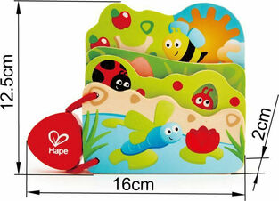 Hape Early Explorer Ξύλινο Baby's Bug Βιβλιαράκι - E0043A