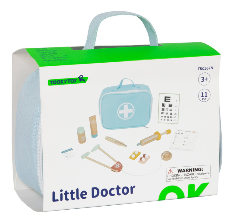 Tooky Toy Ξύλινο Σετ Βαλιτσάκι Γιατρού - TKC567N