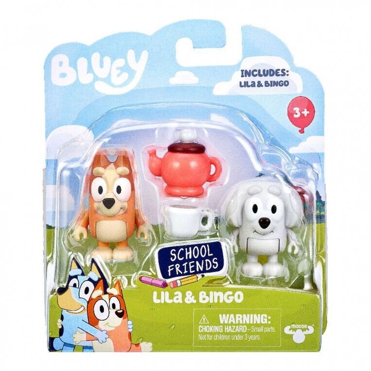 Bluey Σετ Mε 2 Φιγούρες Kαι Αξεσουάρ School Friends Lila & Bingo - BLY87000