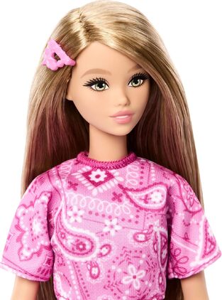 Barbie Fashionistas Style  Blonde Fashion Doll with Pink Paisley Shirt No. 249 - JJN62