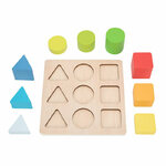 Ξύλινο Παιδικό Puzzle Σφηνώματα Σχήματα & Χρώματα 9pcs Tooky Toys - TH981