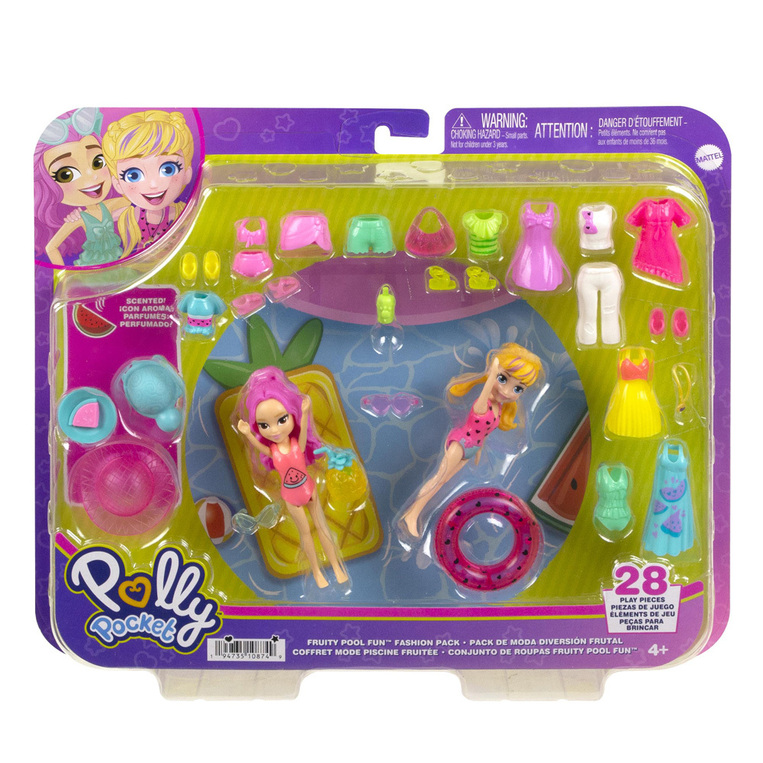 Polly Pocket - Νεα Κουκλα Με Μοδες Μεγαλο Pack Fruity Pool Fun - HKV95