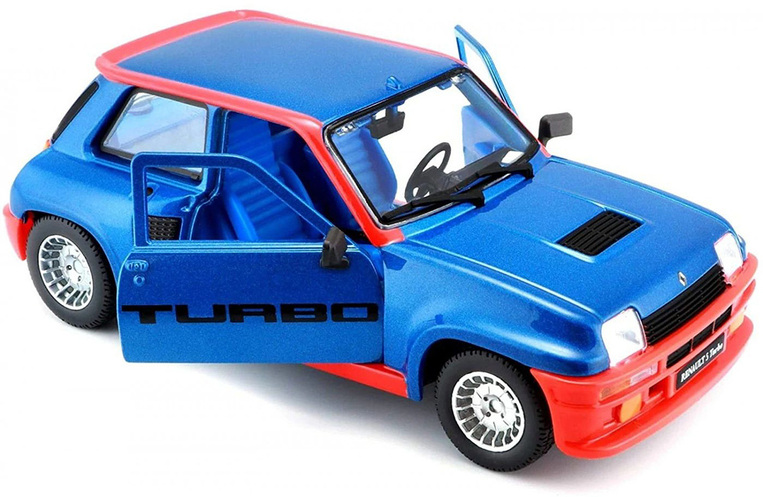 Bburago Diecast 1:24 Hobby Car Renault 5 Turbo Blue/Red - 18/21088