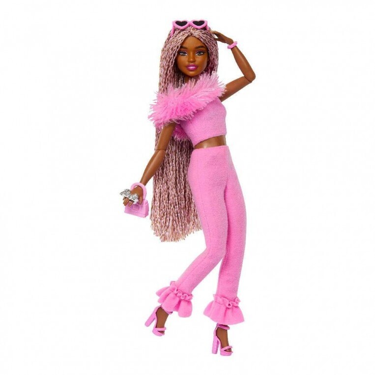 Barbie Deluxe Fashionistas Mε Ροζ Φόρμα Kαι Κοτσιδάκια - HYV28