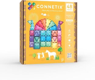Connetix Magnetic Tiles Glitter Castle Pack 48 Pieces - CT-G-00048-GP