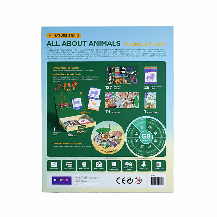 Mier Edu Μαγνητικό Puzzle All About Animals - GRAF00110