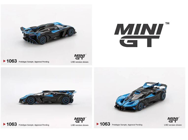 Mini GT 1:64 Bugatti Bolide Presentation - MGT01063-BL