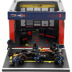 1/43 Burago Formula 1 Race Oracle Red Bull Rb20 Pit Stop Diorama - 18/38453