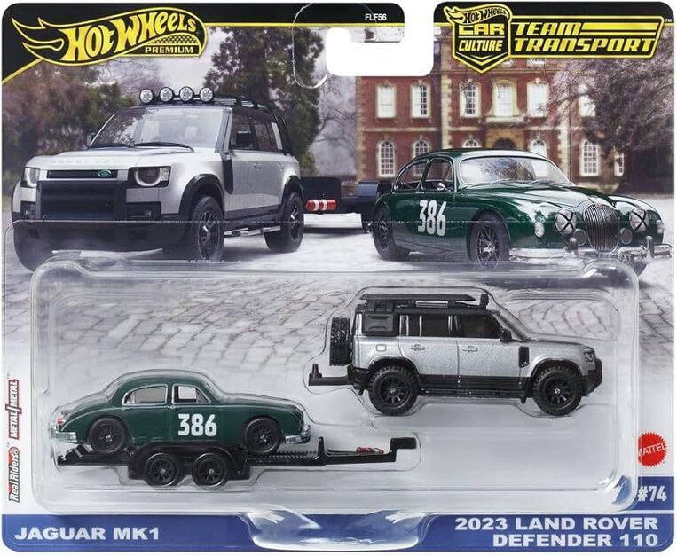 HW Premium Team Transport Jaguar MK1 & 2023 Land Rover Defender 110 - JBM29