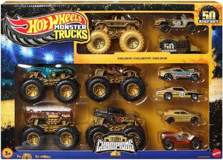 Hot Wheels Monster Trucks Bigfoot Trophy Champions Collection Cars Σετ Των 12 - JDW07