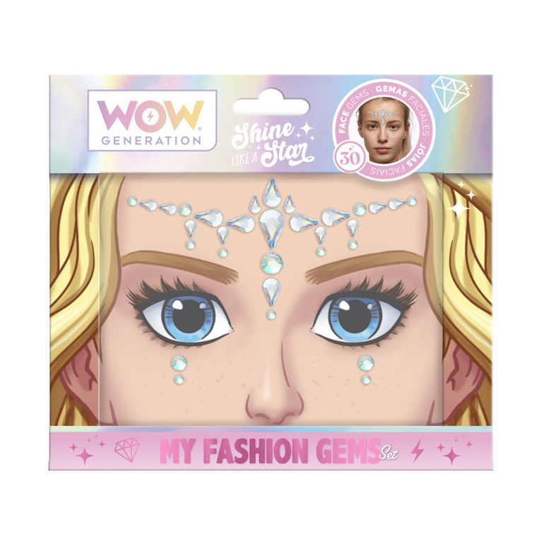 WOW Παιδικά Διακοσμητικά Διαμαντάκια Αυτοκόλλητα Προσώπου 2 Σχεδια - WOW00099