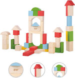 Classic World Wooden Junior Building Blocks 50 Pieces - C2073