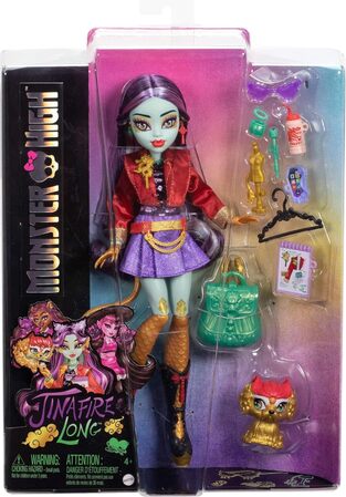 Monster High Jinafire Long Fashion Doll With Pet Dog Cloudy - HYV58