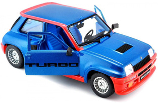 Bburago Diecast 1:24 Hobby Car Renault 5 Turbo Blue/Red - 18/21088